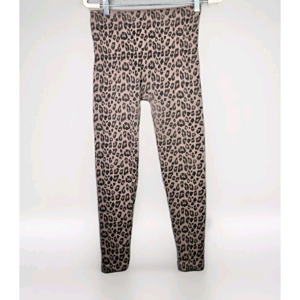 Breezies Leggings Womens L Brown Animal Print Leopard Slimming Stretchy Mobwife